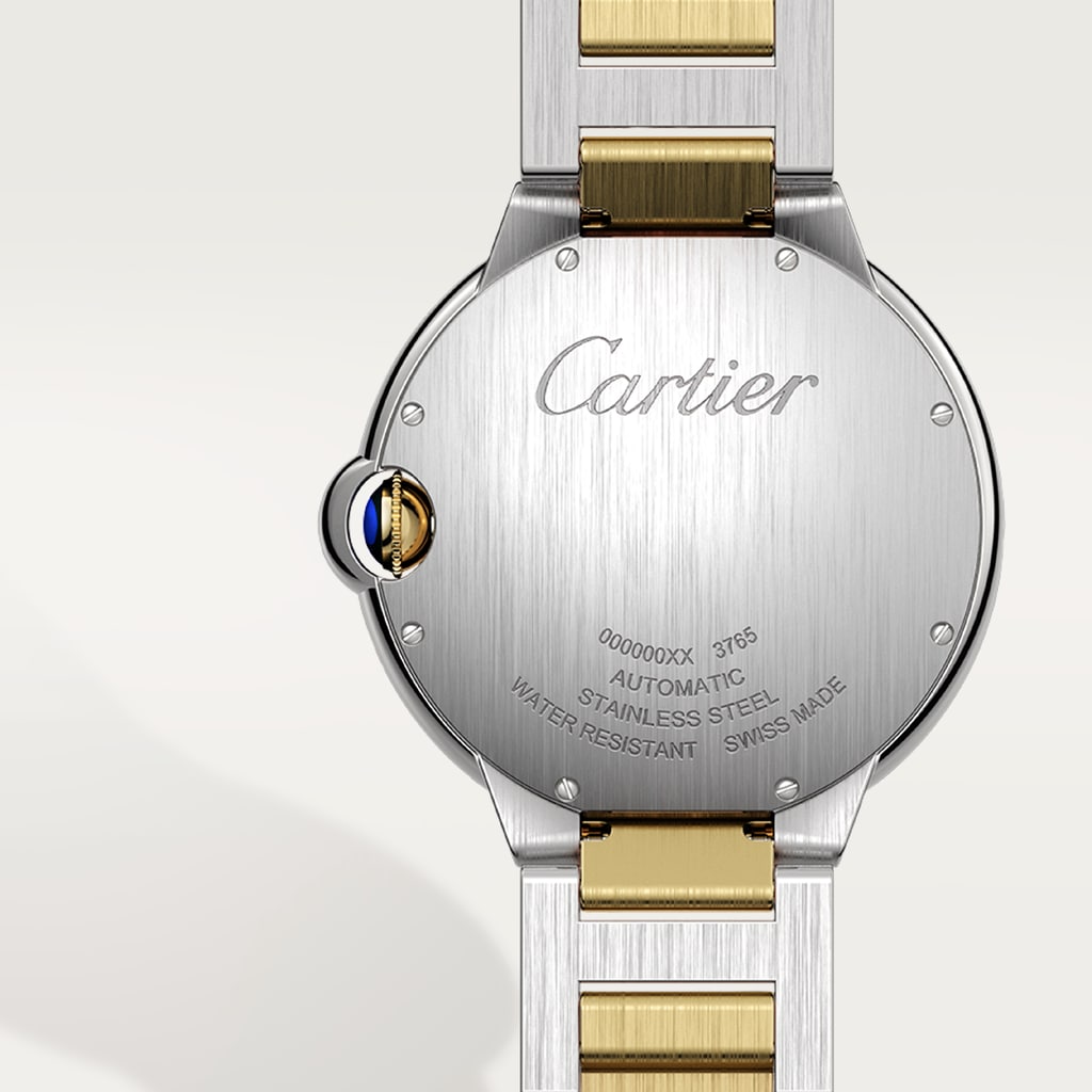 Ballon Bleu de Cartier watch42 mm, mechanical movement with automatic winding, yellow gold, steel