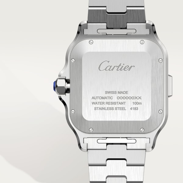 Santos de Cartier Chronograph Extragroßes Modell, Automatikaufzug, Gelbgold, Stahl, austauschbare Armbänder aus Metall und aus Kautschuk