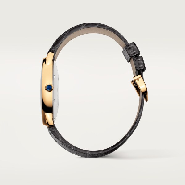 Ronde Solo de Cartier watch 36mm, quartz movement, yellow gold, steel, leather