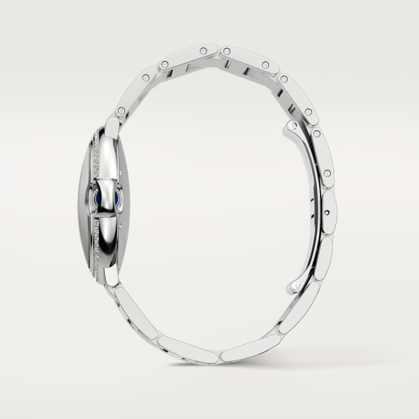 Ballon Bleu de Cartier watch 36mm, automatic movement, steel, diamonds