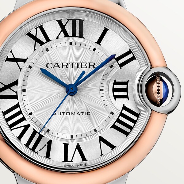 Reloj Ballon Bleu de Cartier 36 mm, movimiento automático, oro rosa, acero