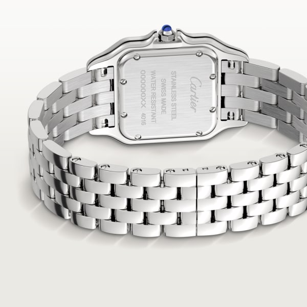 Panthère de Cartier watch Medium model, quartz movement, steel, diamonds