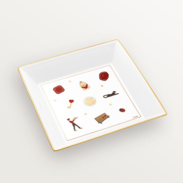 Diabolo de Cartier trinket tray, medium model Porcelain