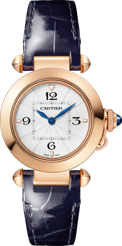 Reloj Pasha de Cartier30 mm, movimiento de cuarzo, oro rosa, correas de piel intercambiables