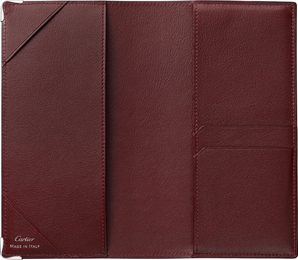 Pocket diary large model, Must de CartierBlack calfskin, palladium finish