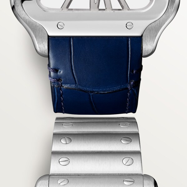 Santos de Cartier Großes Modell, mechanisches Uhrwerk mit Handaufzug, Stahl
