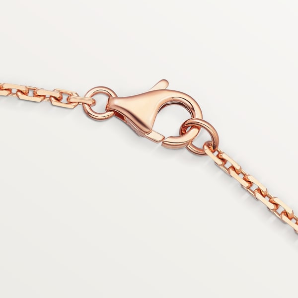 Love necklace, semi-paved Rose gold, diamonds