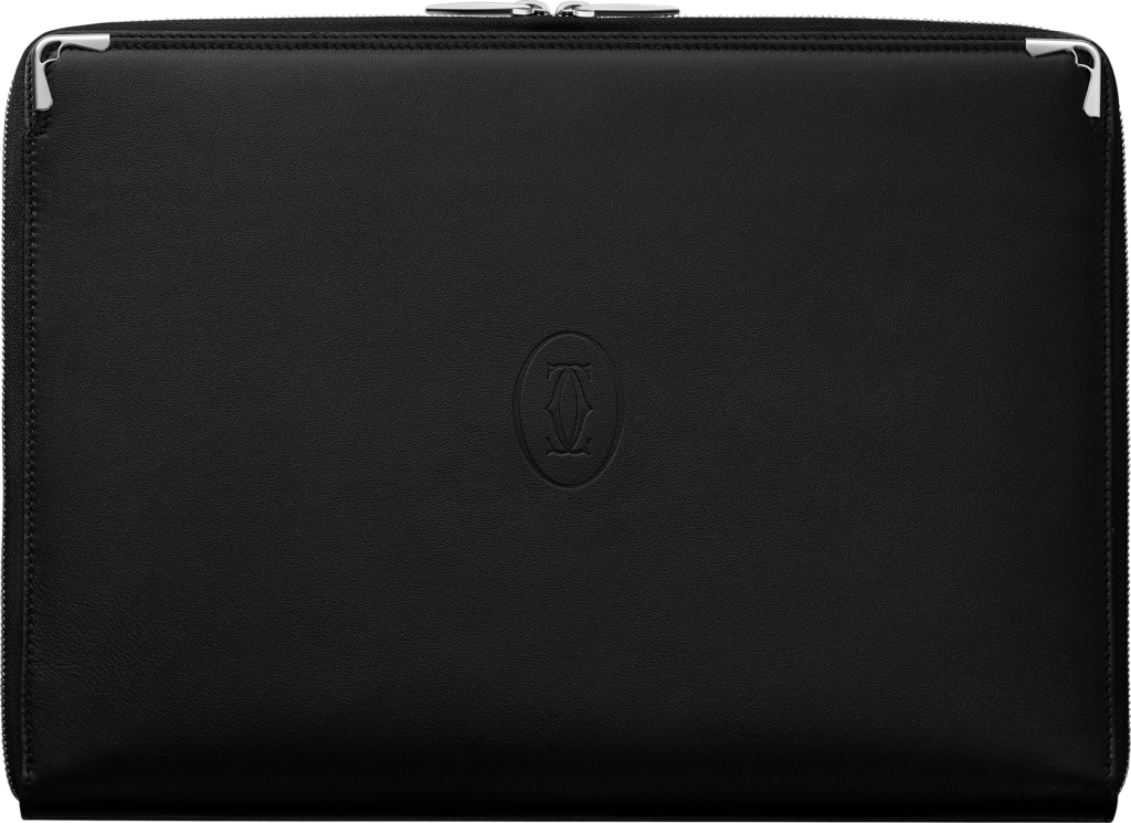 Bolso portafolios, Must de CartierPiel de becerro color negro, acabado paladio