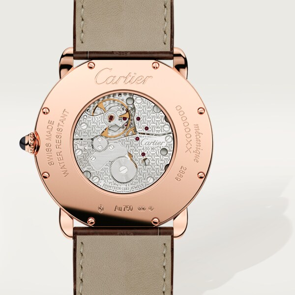 Reloj Ronde Louis Cartier 36 mm, movimiento mecánico de cuerda manual, oro rosa, piel