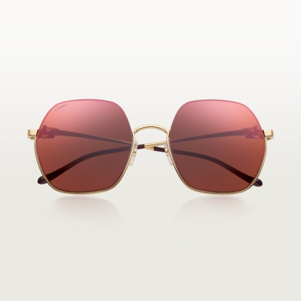 Panthère de Cartier sunglasses Smooth golden-finish metal, brown lenses with amaranthine flash