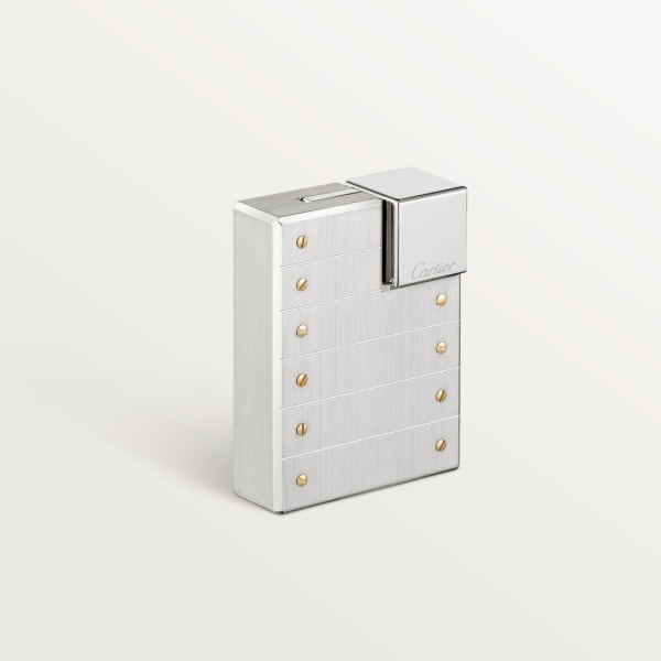 Santos de Cartier lighter Brushed palladium-finish metal with gold-finish screw motif.