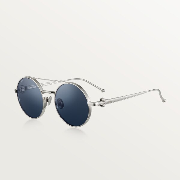 Gafas de sol Pasha de Cartier Titanio acabado platino liso, lentes azules