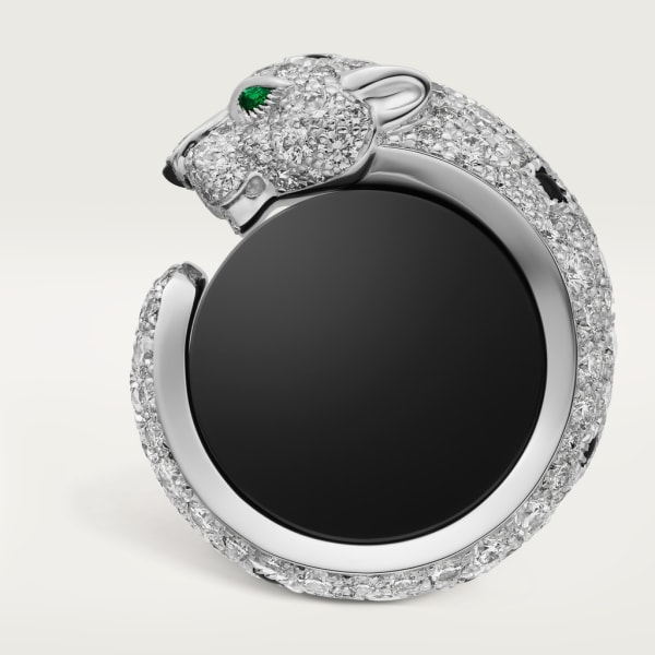 Panthère de Cartier cufflinks Rhodium-finish white gold, diamonds, emeralds, onyx