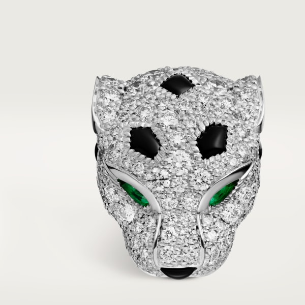 Panthère de Cartier cufflinks Rhodium-finish white gold, diamonds, emeralds, onyx