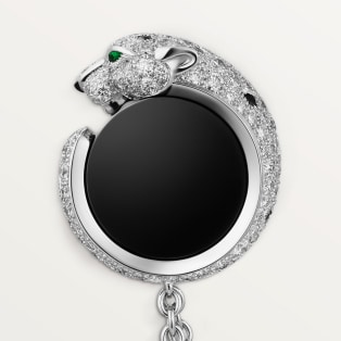 Panthère de Cartier Pocket Jewel Rhodiniertes Weißgold, Diamanten, Smaragde, Onyx