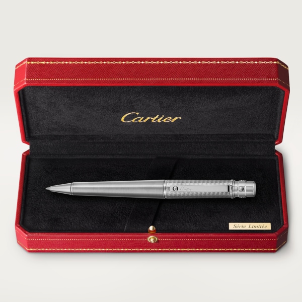 Santos de Cartier ballpoint pen Large model, engraved metal, palladium finish