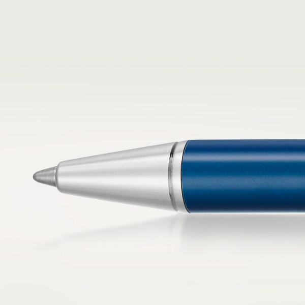 Santos de Cartier ballpoint pen Small model, blued-steel lacquer, palladium finish