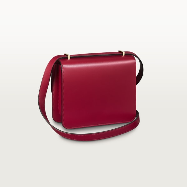 Mini shoulder bag, C de Cartier Cherry red calfskin, gold and cherry red enamel finish