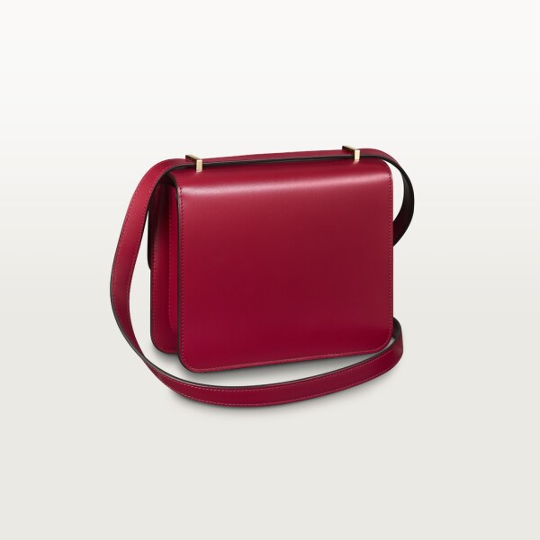 Shoulder Bag, Mini, Double C de Cartier Cherry red calfskin, gold and cherry red enamel finish