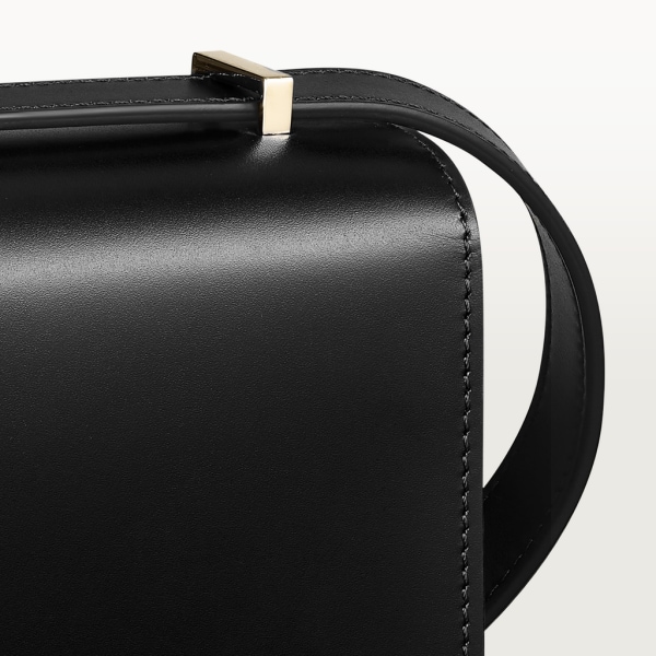 Mini shoulder bag, C de Cartier Black calfskin, gold and black enamel finish