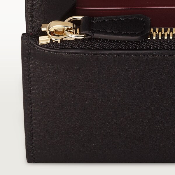 Must de Cartier mini wallet Black calfskin, golden finish
