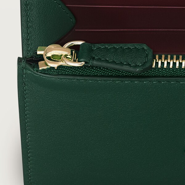 Minicartera, Must de Cartier Piel de becerro color verde, acabado dorado