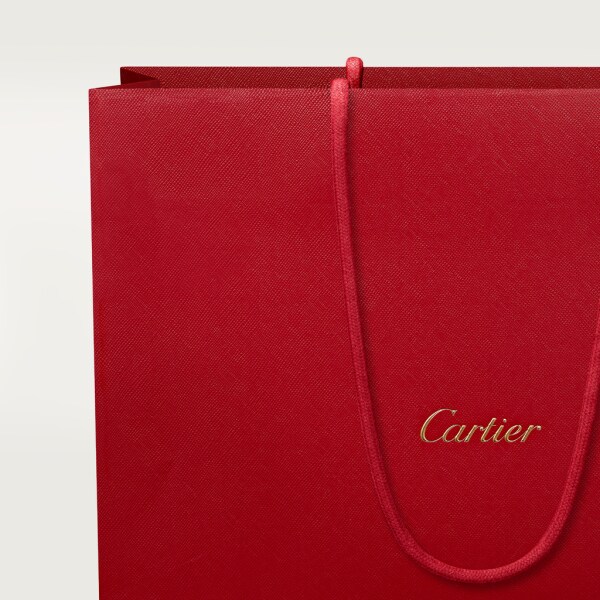 Bolso de hombro tamaño mini, Doble C de Cartier Piel de becerro color rojo cereza, acabado dorado y esmalte color rojo cereza