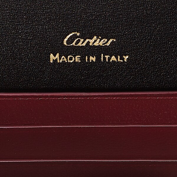 Minicartera, Must de Cartier Piel de becerro color negro, acabado dorado