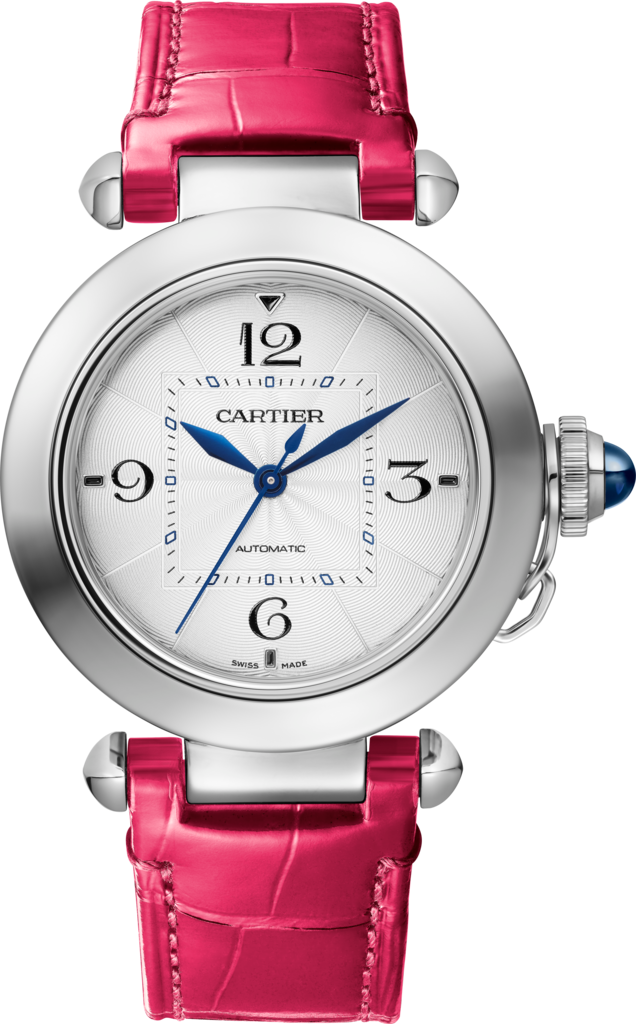 Reloj Pasha de Cartier35 mm, movimiento automático, acero, dos correas de piel intercambiables