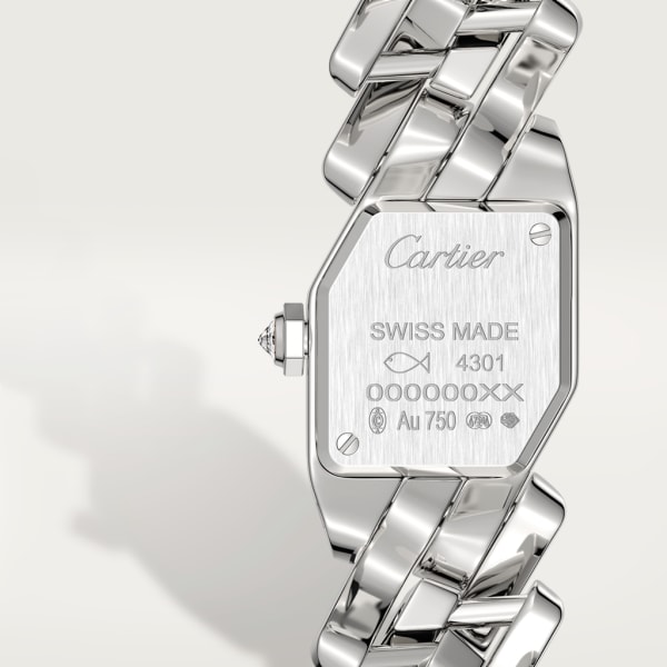 Reloj Maillon de Cartier Tamaño pequeño, movimiento de cuarzo, oro blanco, diamantes