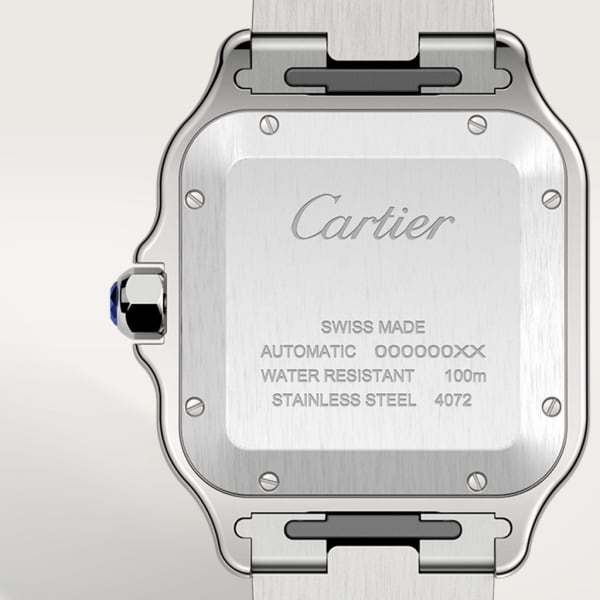 Santos de Cartier watch Large model, automatic movement, steel, ADLC, interchangeable metal and rubber bracelets