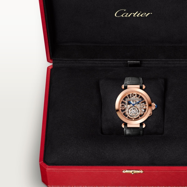 Reloj Pasha de Cartier 41 mm, movimiento mecánico de cuerda manual, oro rosa, 2 correas de piel intercambiables