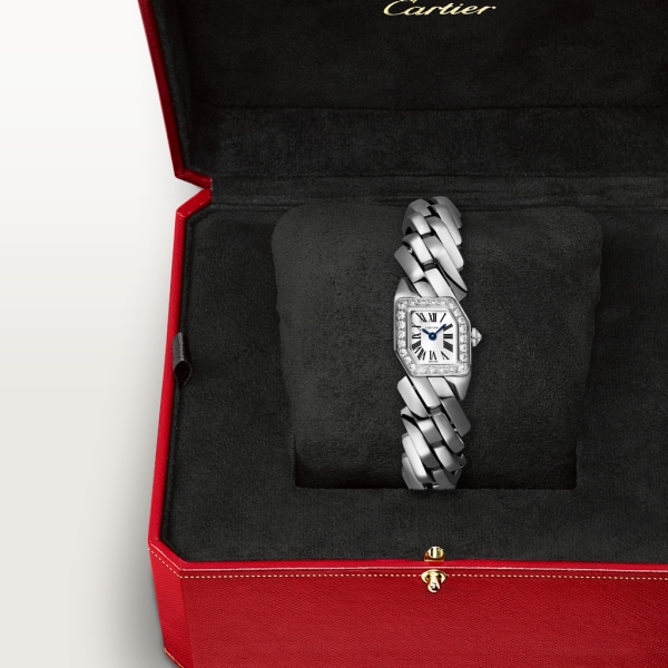 Maillon de Cartier watch Small model, quartz movement, white gold, diamonds