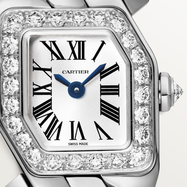Reloj Maillon de Cartier Tamaño pequeño, movimiento de cuarzo, oro blanco, diamantes