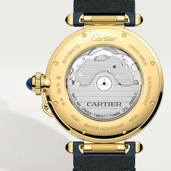 Reloj Pasha de Cartier 41 mm, movimiento automático, oro amarillo, dos correas de piel intercambiables