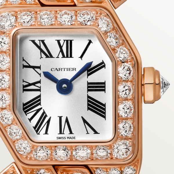 Maillon de Cartier watch Small model, quartz movement, rose gold, diamonds