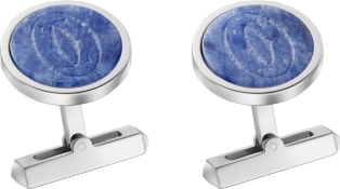 Double C de Cartier logo cufflinks with engraved sodalite Sterling silver, palladium finish, sodalite