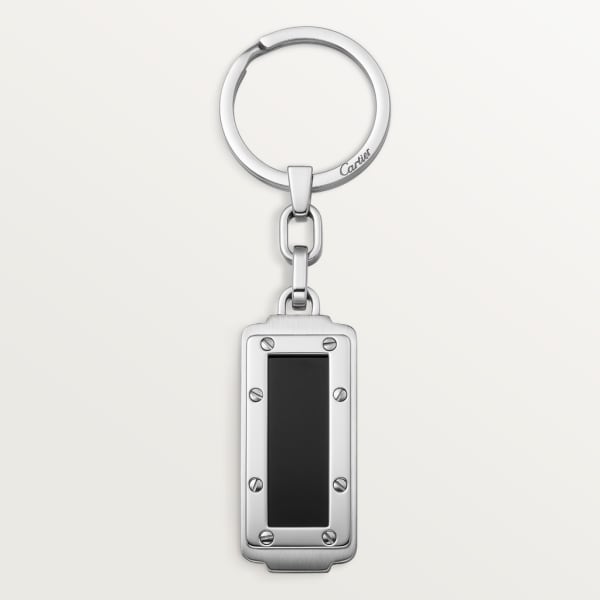 Santos de Cartier keyring Stainless steel and black lacquer