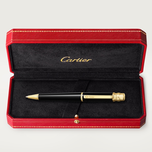 Santos de Cartier ballpoint pen Large model, composite, gold finish