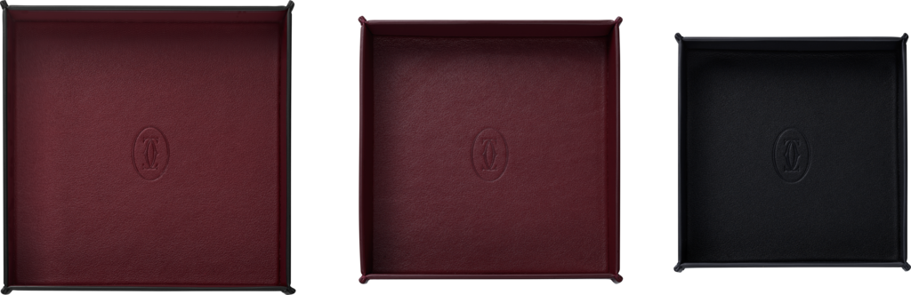 Set of 3 Must de Cartier trinket traysBlack and burgundy calfskin