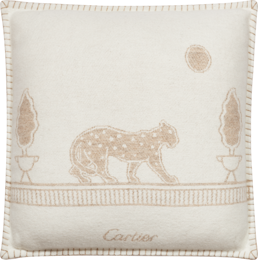 Panthère de Cartier cushionMerino wool and cashmere