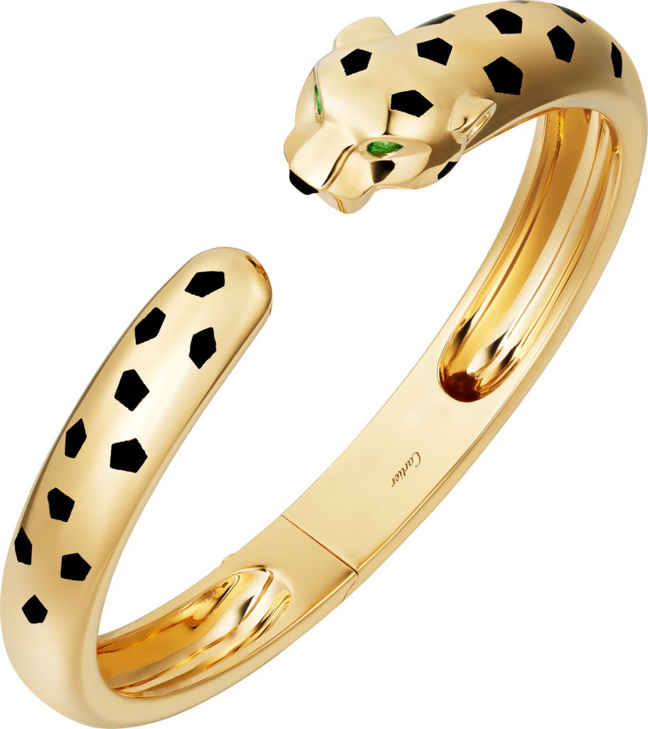Panthère de Cartier braceletYellow gold, tsavorite garnets, onyx, lacquer