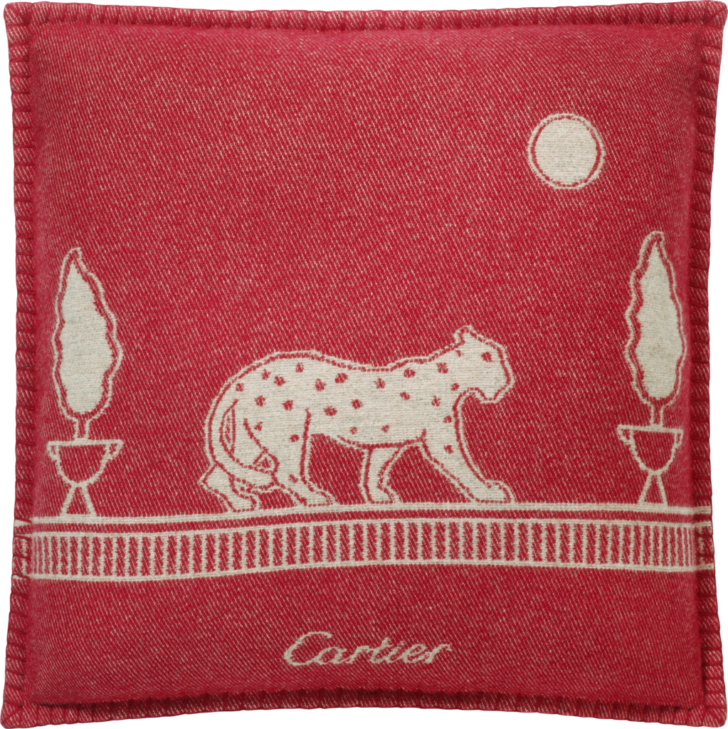 Panthère de Cartier cushionMerino wool and cashmere