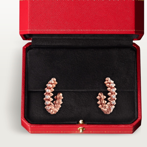 Clash de Cartier earrings Diamonds Rose gold, diamonds