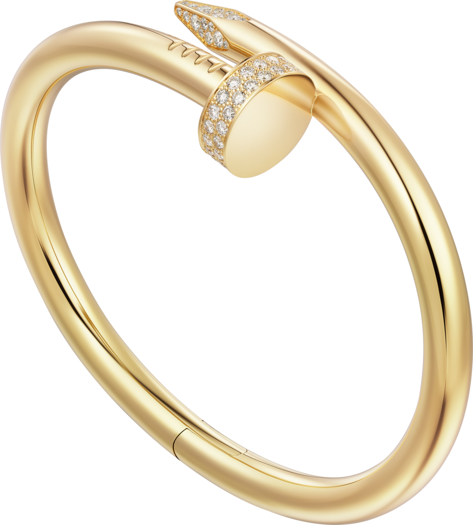 Juste un Clou bracelet, medium modelYellow gold, diamonds