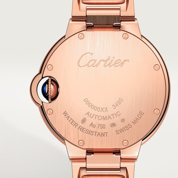 Ballon Bleu de Cartier watch 33mm, automatic movement, rose gold, diamonds