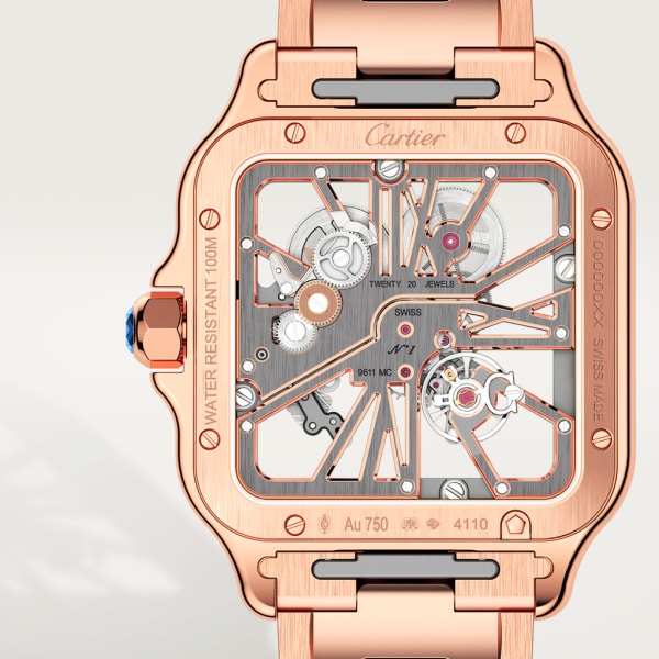 Santos de Cartier watch Large model, hand-wound mechanical movement, rose gold