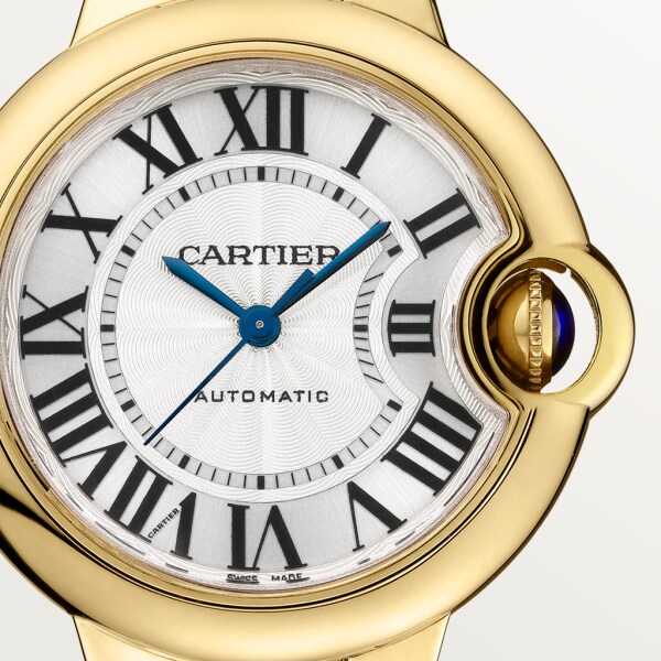 Reloj Ballon Bleu de Cartier 33 mm, movimiento mecánico de carga automática, oro amarillo