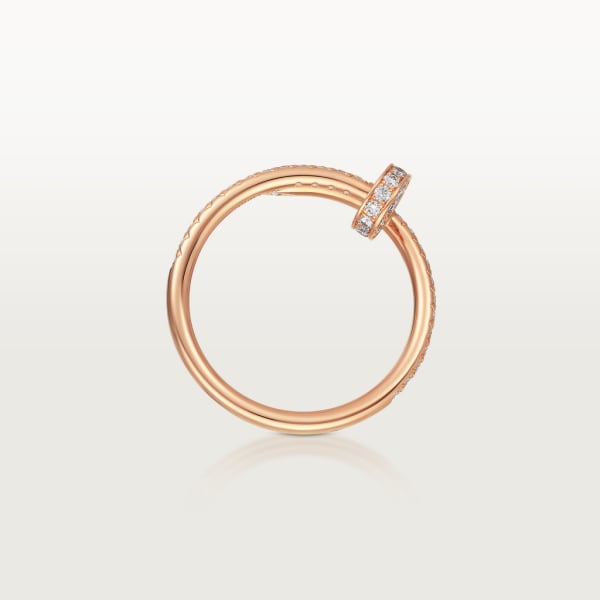 Juste un Clou ring, small model, semi-paved Rose gold, diamonds