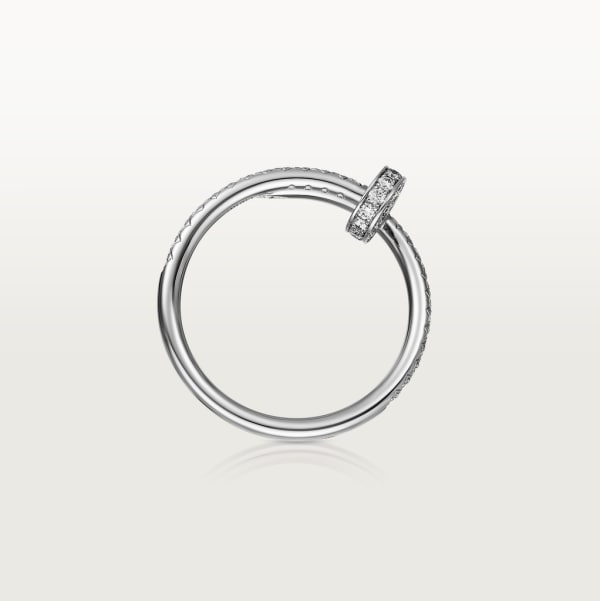 Juste un Clou ring, small model, semi-paved White gold, diamonds